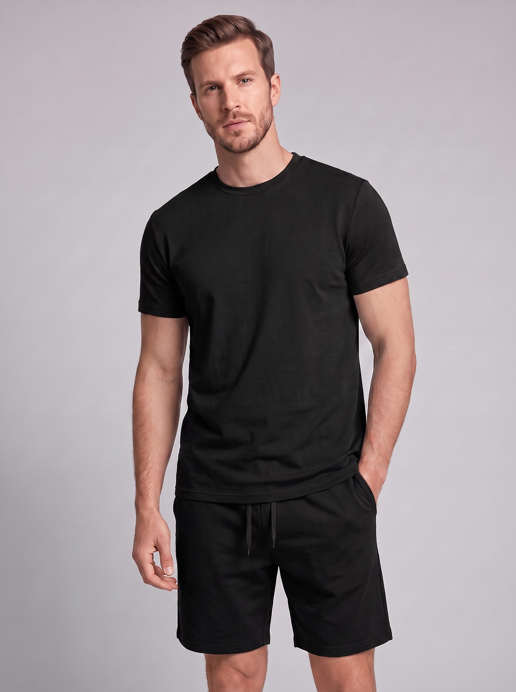 Men's Cotton Blend T-Shirt and Shorts Co-Ord Set