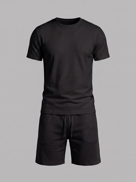 Men's Cotton Blend T-Shirt and Shorts Co-Ord Set