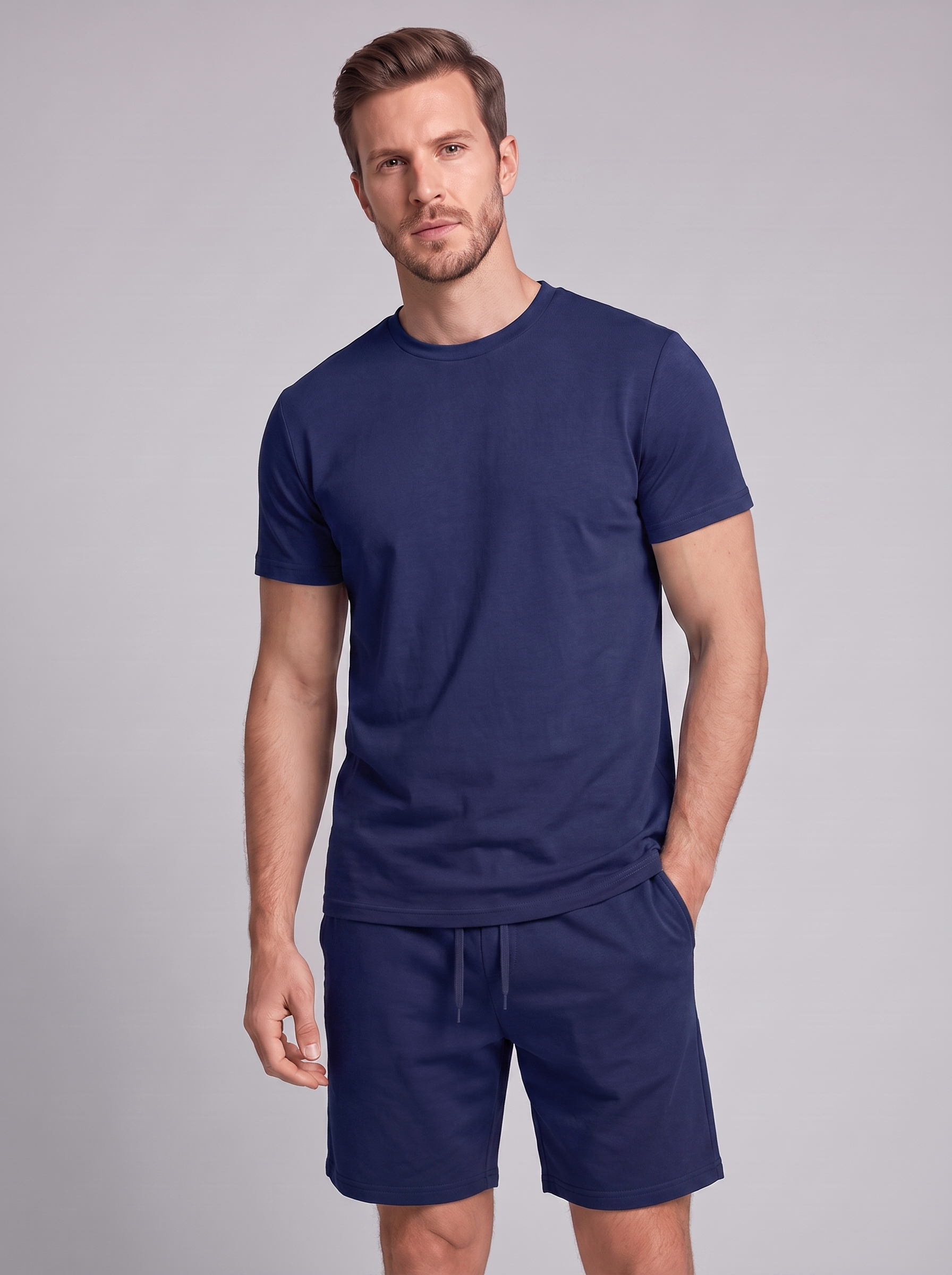 Men's Cotton Blend T-Shirt and Shorts Co-Ord Set
