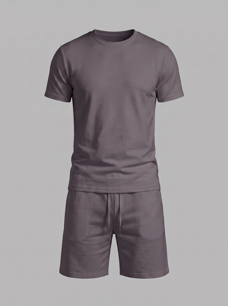 Men's Cotton Blend T-Shirt and Shorts Co-Ord Set
