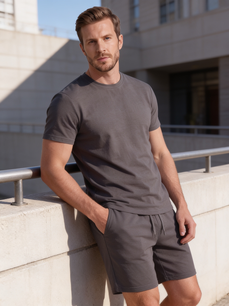 Men's Cotton Blend T-Shirt and Shorts Co-Ord Set