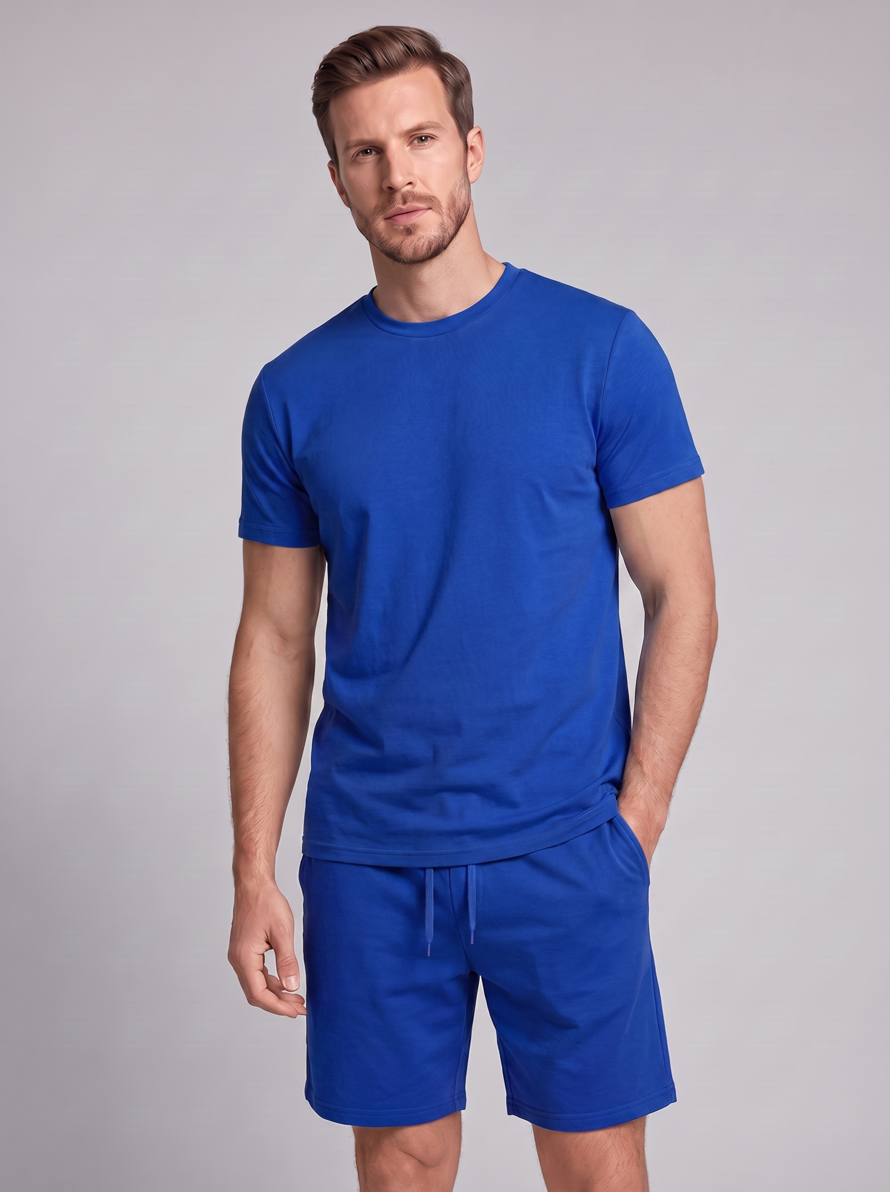 Men's Cotton Blend T-Shirt and Shorts Co-Ord Set