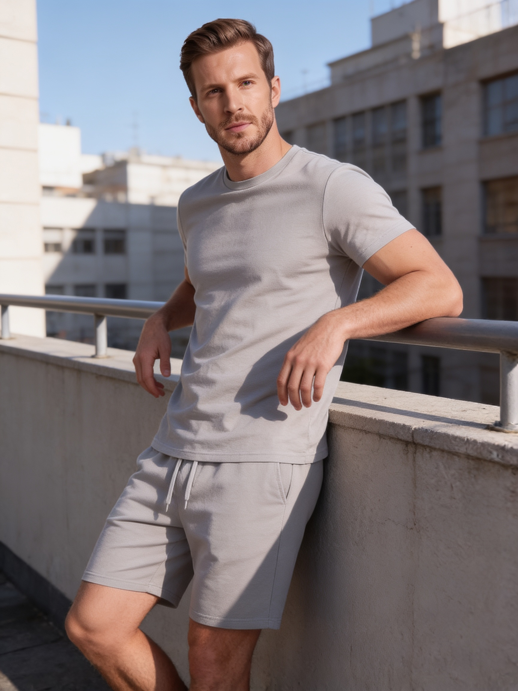 Men's Cotton Blend T-Shirt and Shorts Co-Ord Set