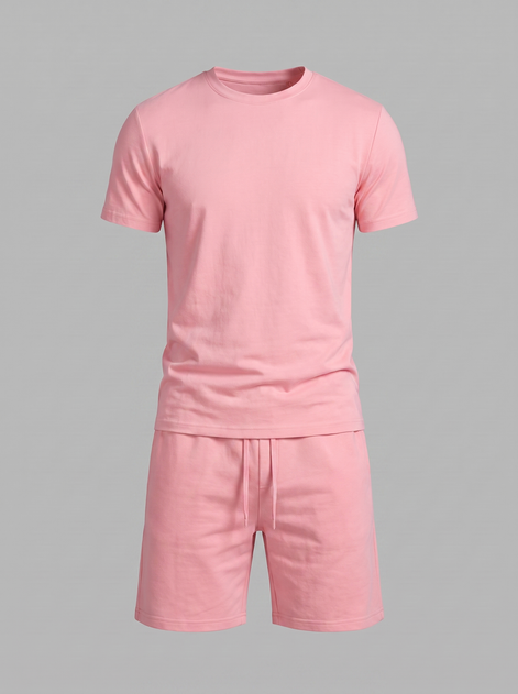 Men's Cotton Blend T-Shirt and Shorts Co-Ord Set