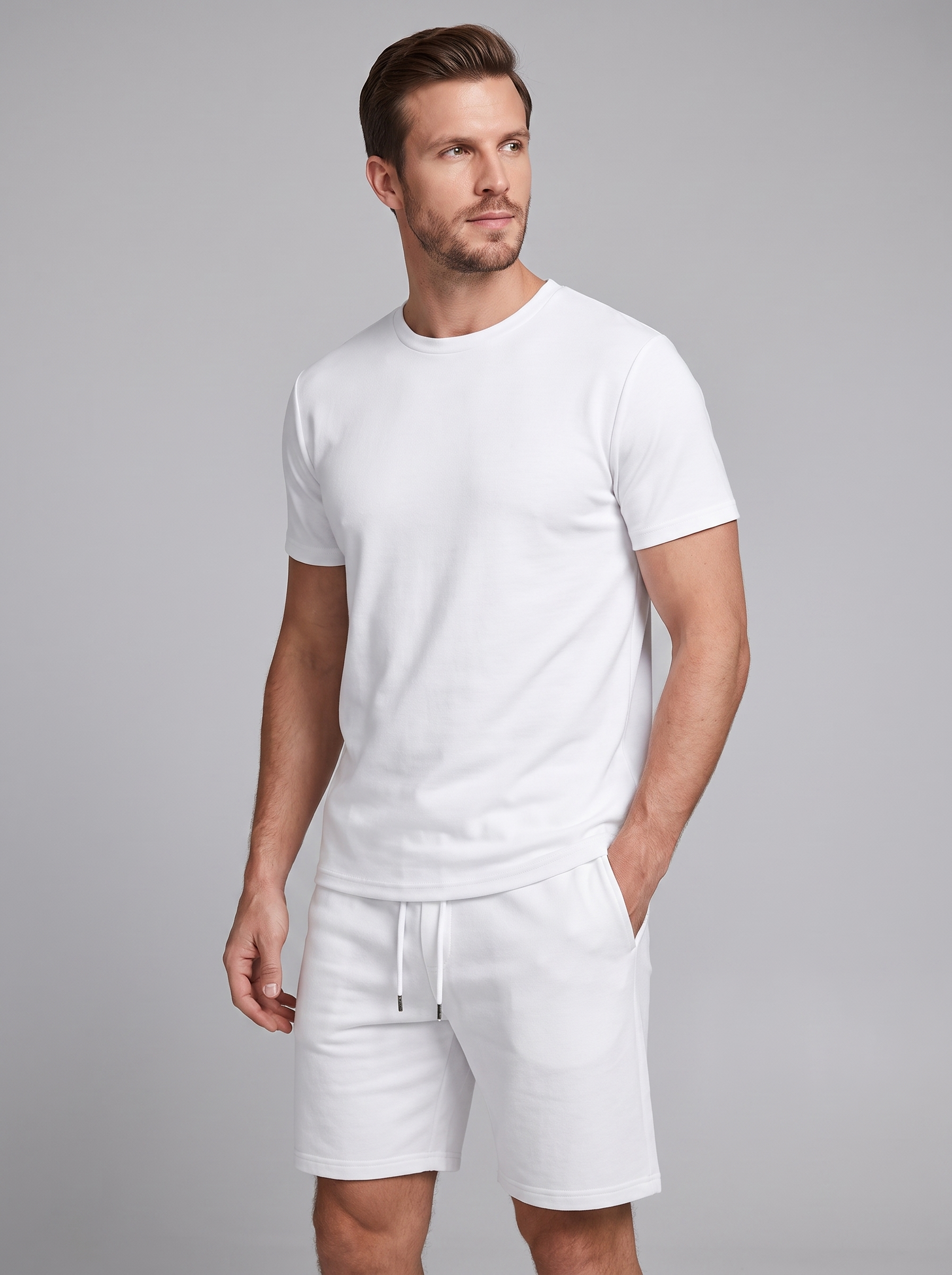 Men's Cotton Blend T-Shirt and Shorts Co-Ord Set