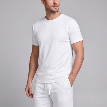 Men's Cotton Blend T-Shirt and Shorts Co-Ord Set