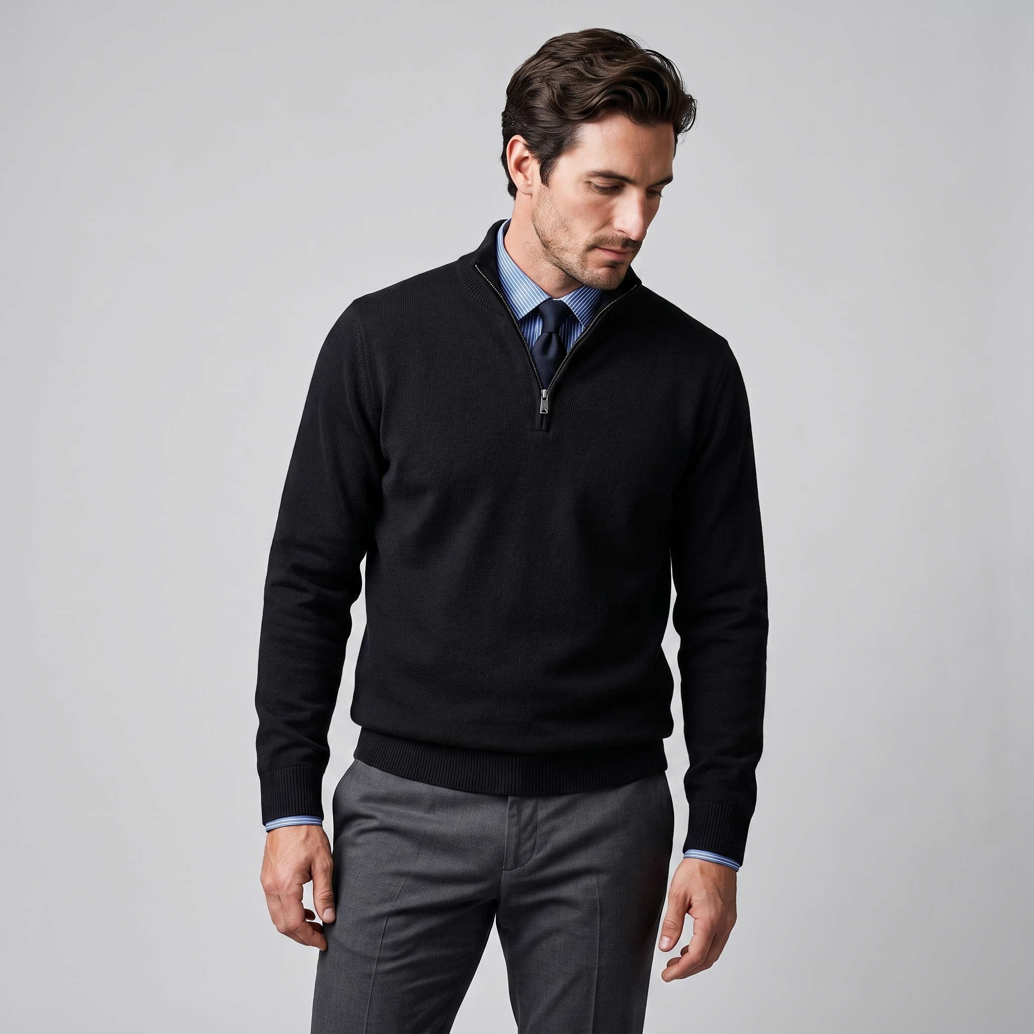 Men's Cotton Half-Zip Sweater