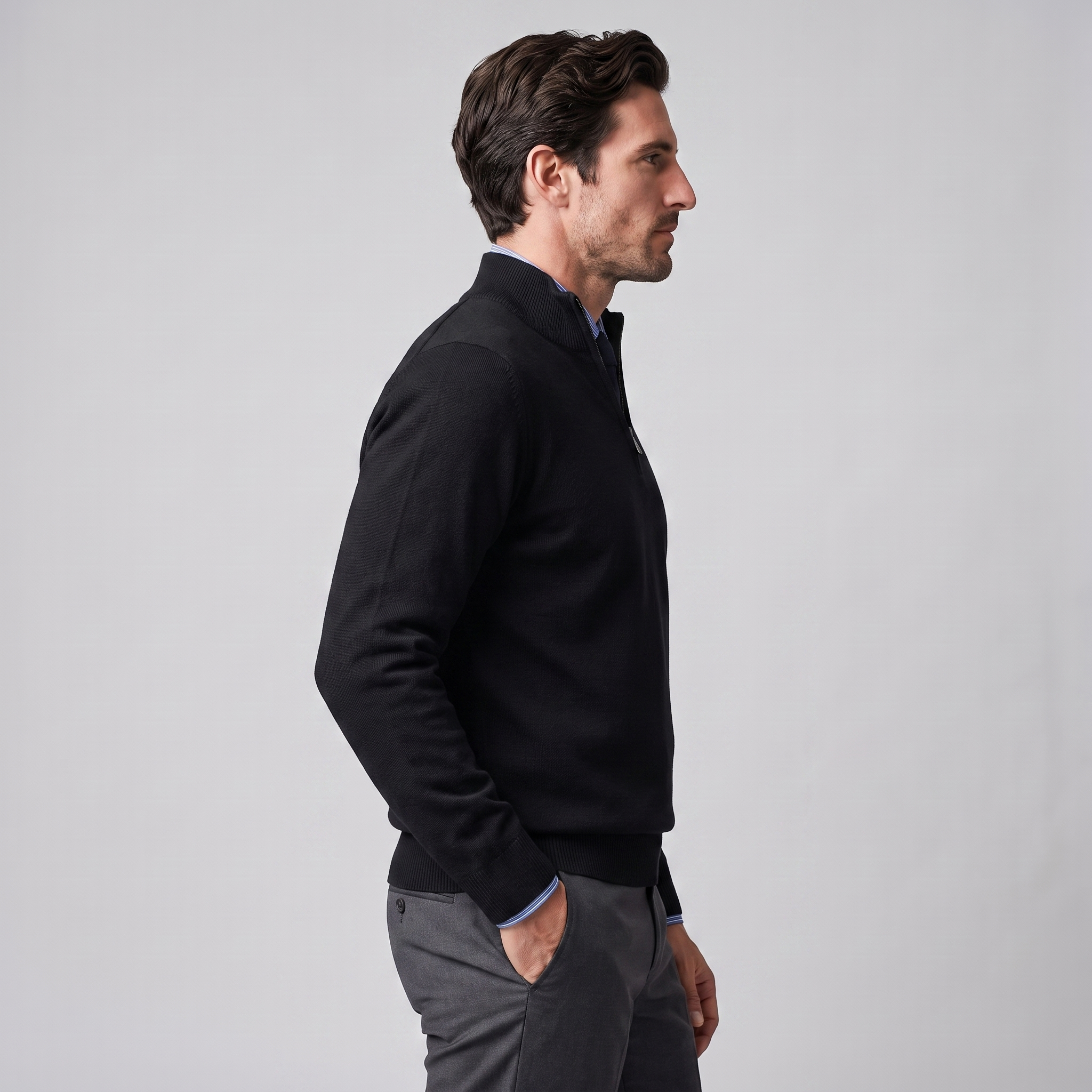 Men's Cotton Half-Zip Sweater