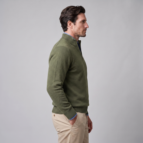 Men's Cotton Half-Zip Sweater
