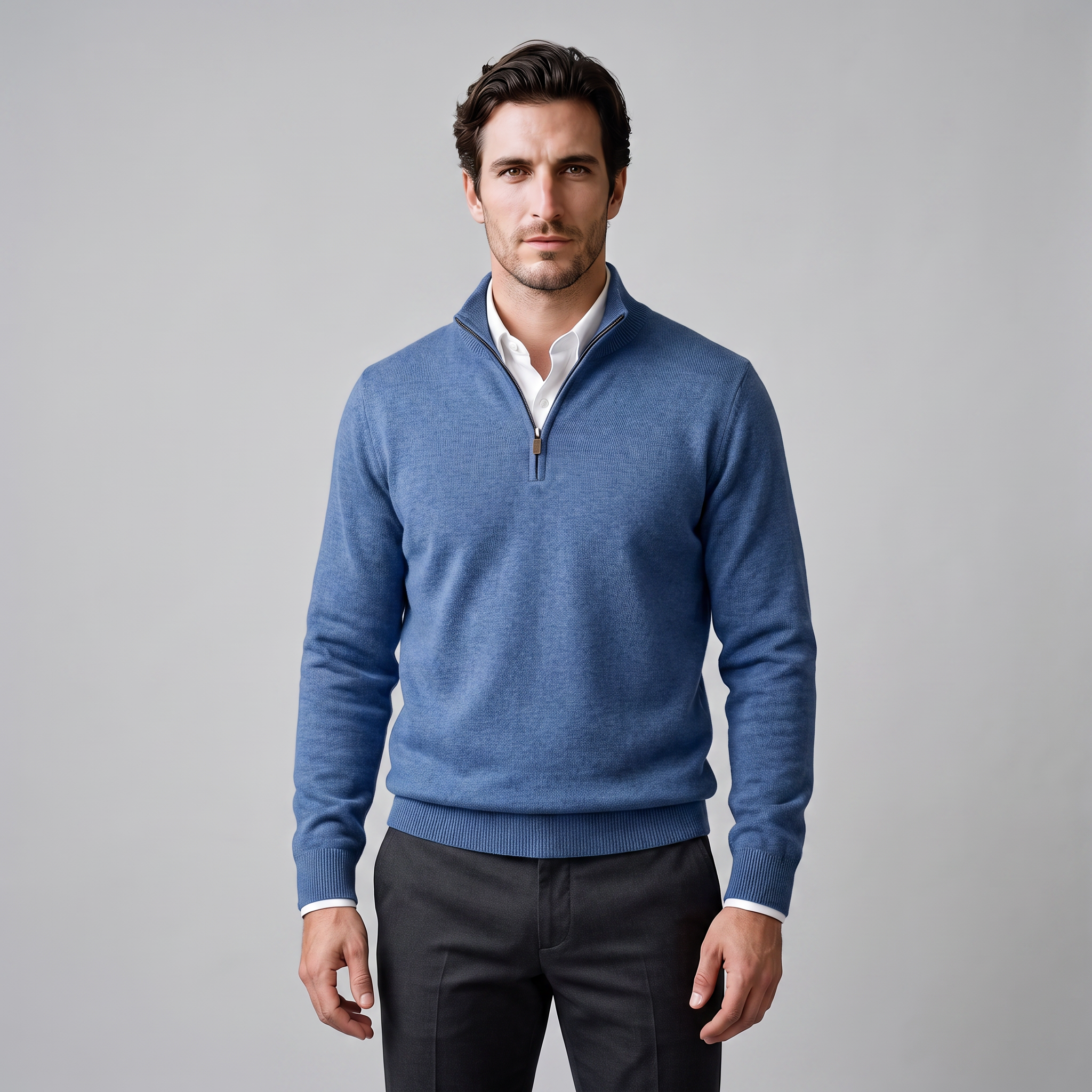 Men's Cotton Half-Zip Sweater
