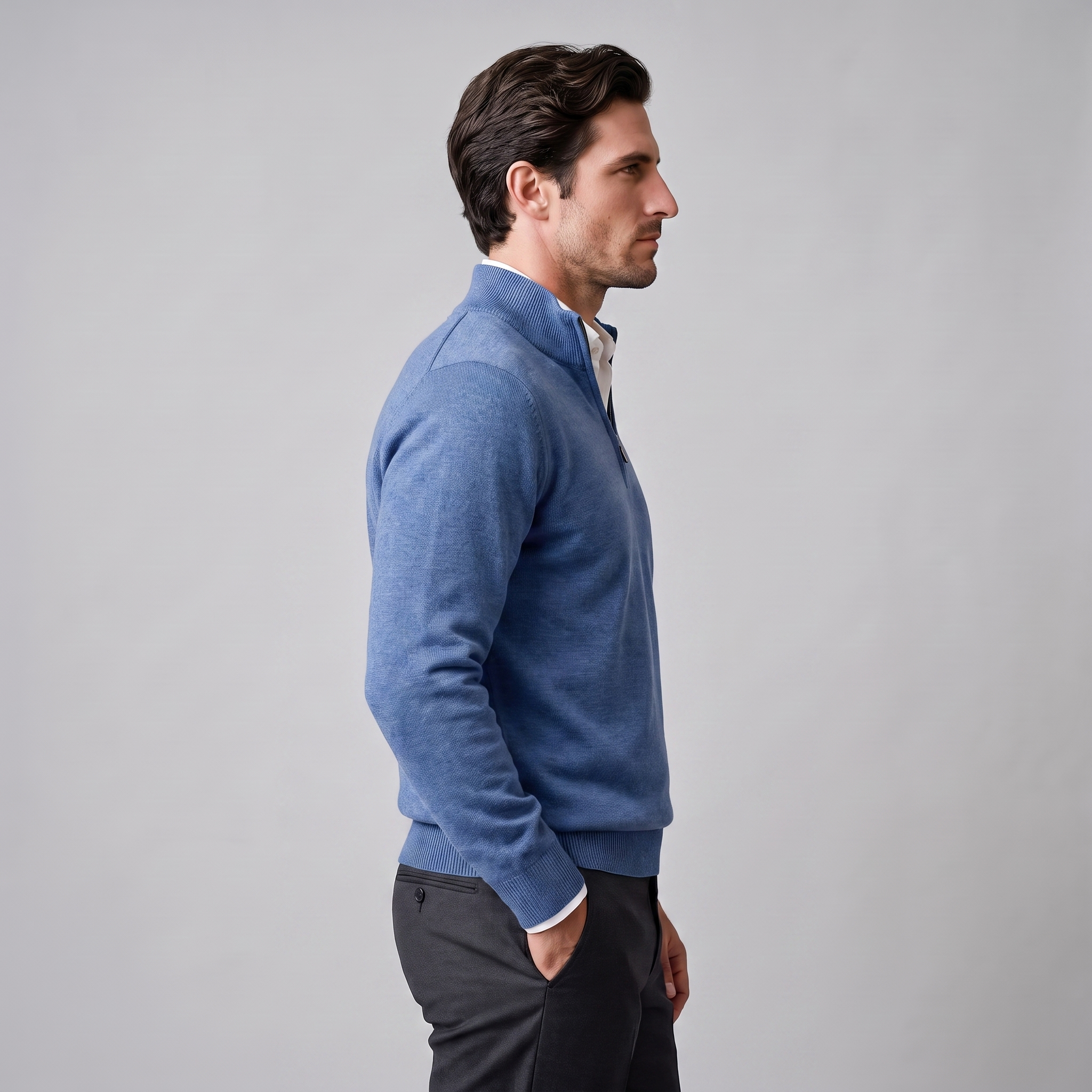 Men's Cotton Half-Zip Sweater