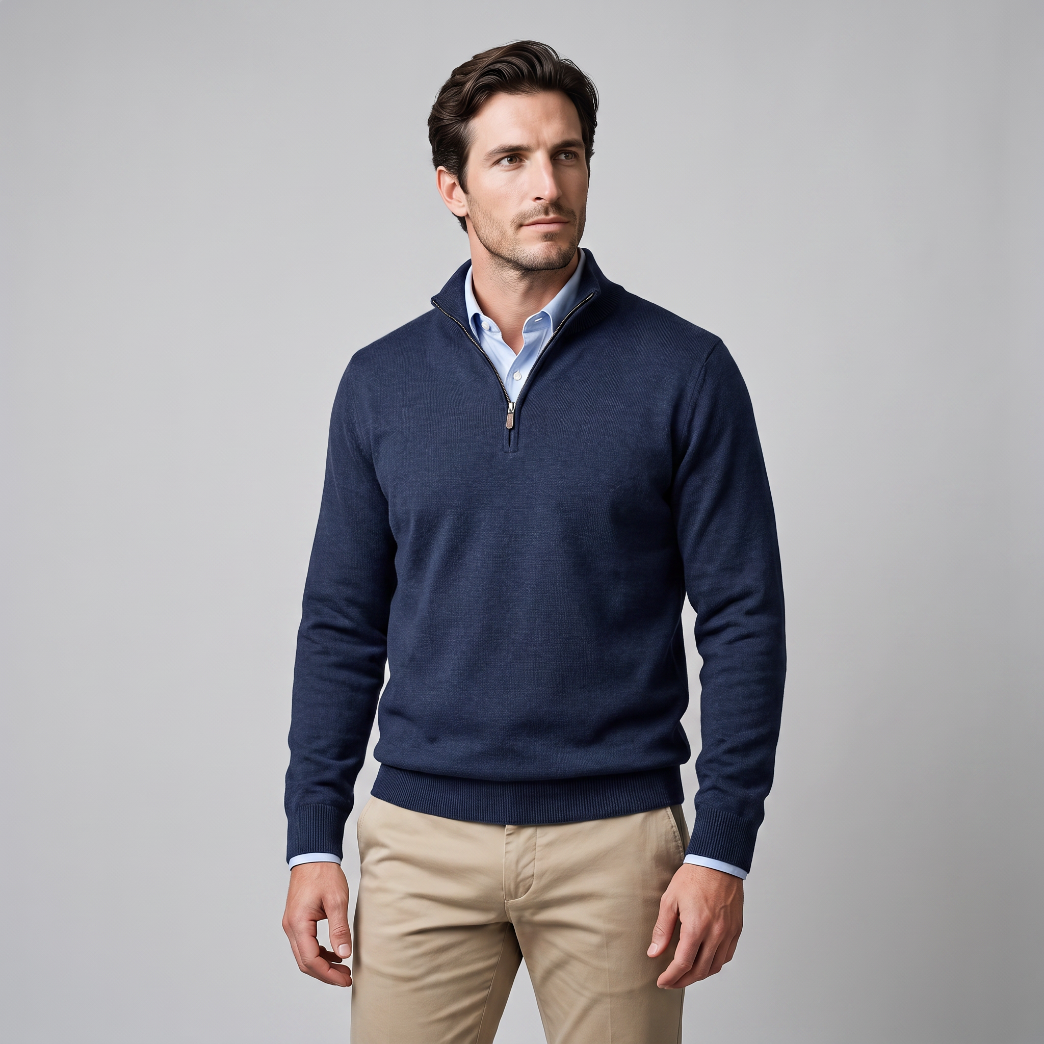 Men's Cotton Half-Zip Sweater