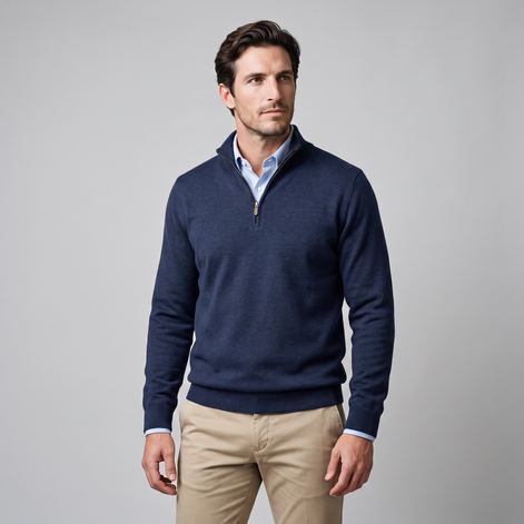 Men's Cotton Half-Zip Sweater