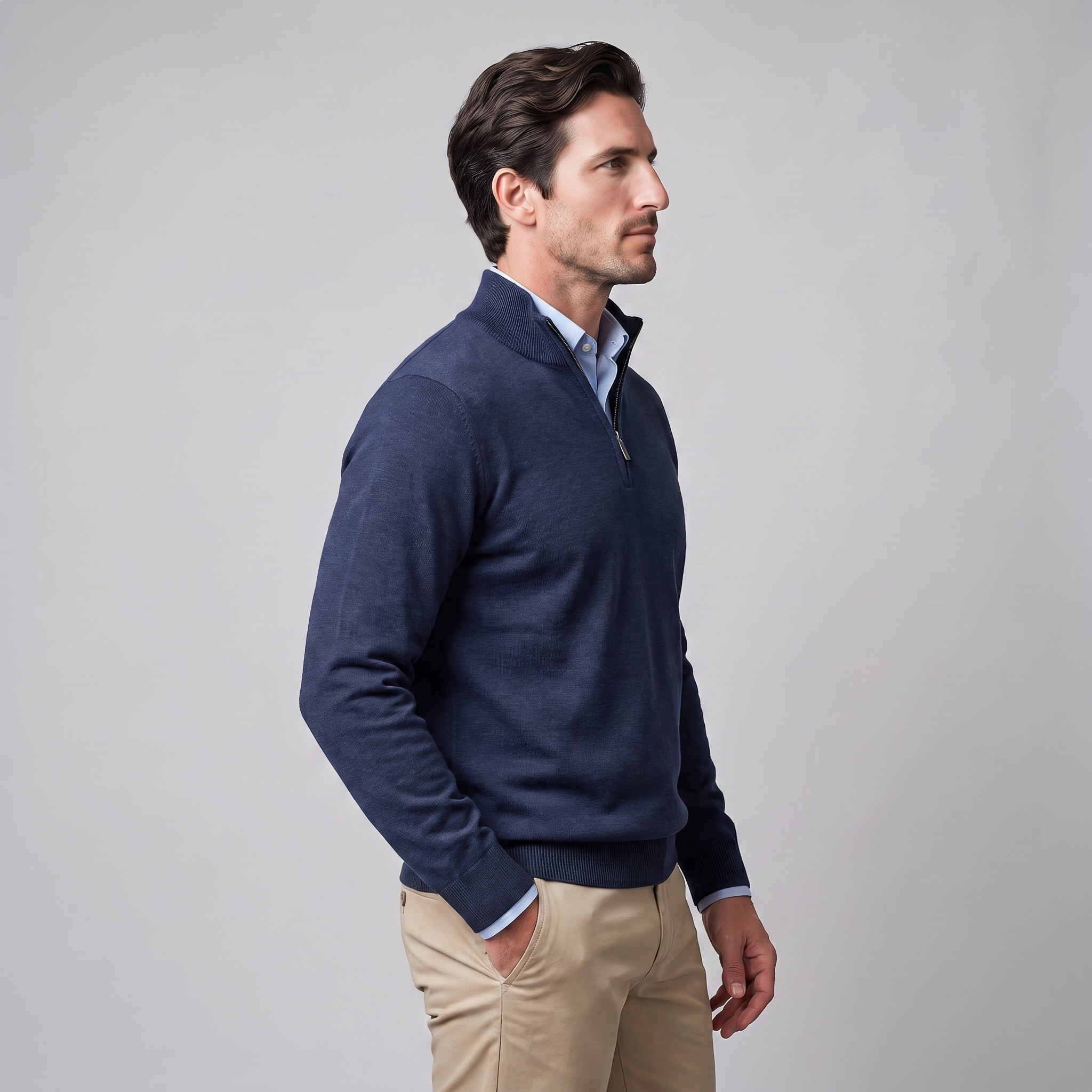 Men's Cotton Half-Zip Sweater