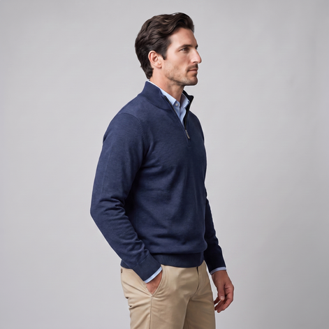 Men's Cotton Half-Zip Sweater