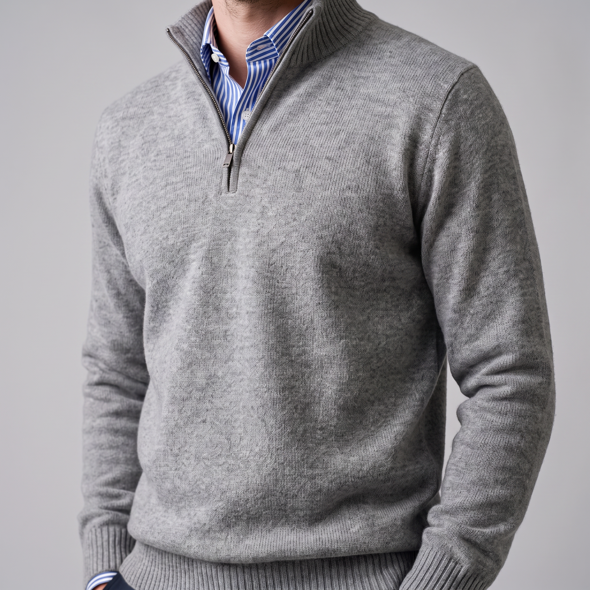 Men's Cotton Half-Zip Sweater