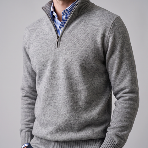 Men's Cotton Half-Zip Sweater