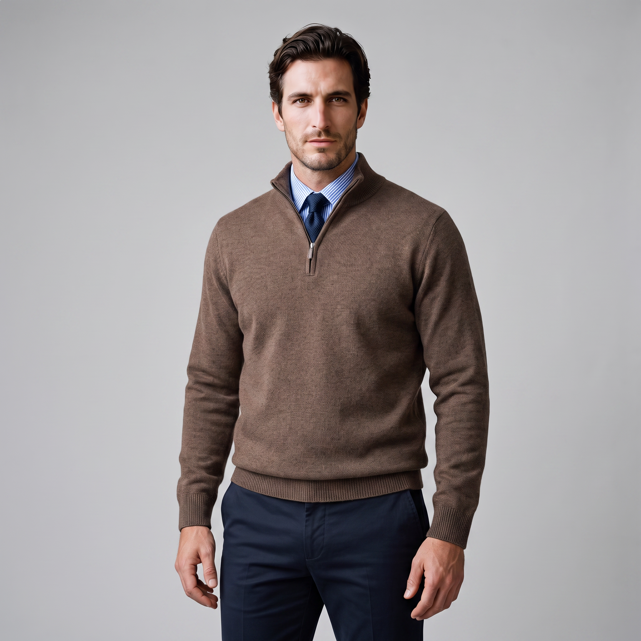 Men's Cotton Half-Zip Sweater