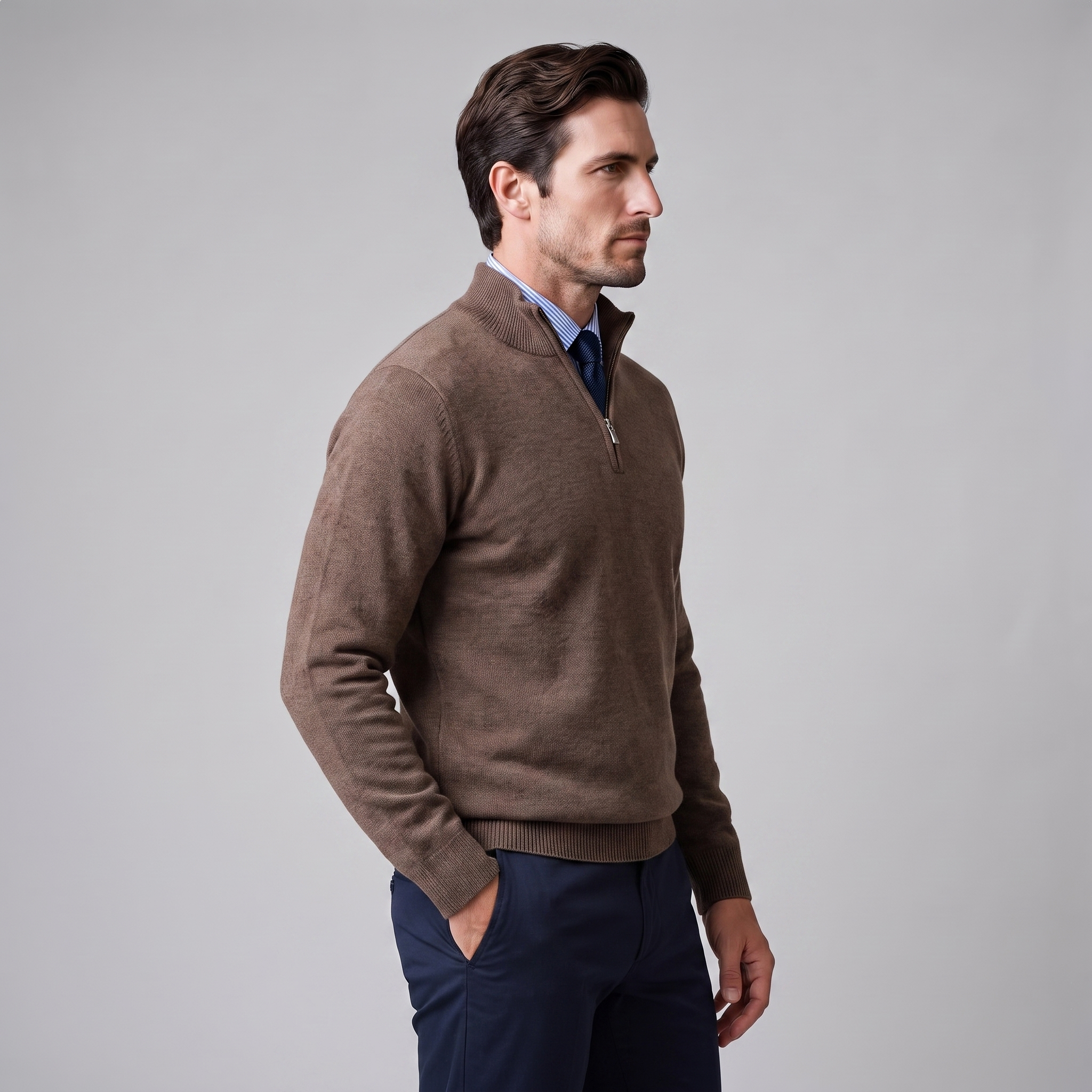 Men's Cotton Half-Zip Sweater