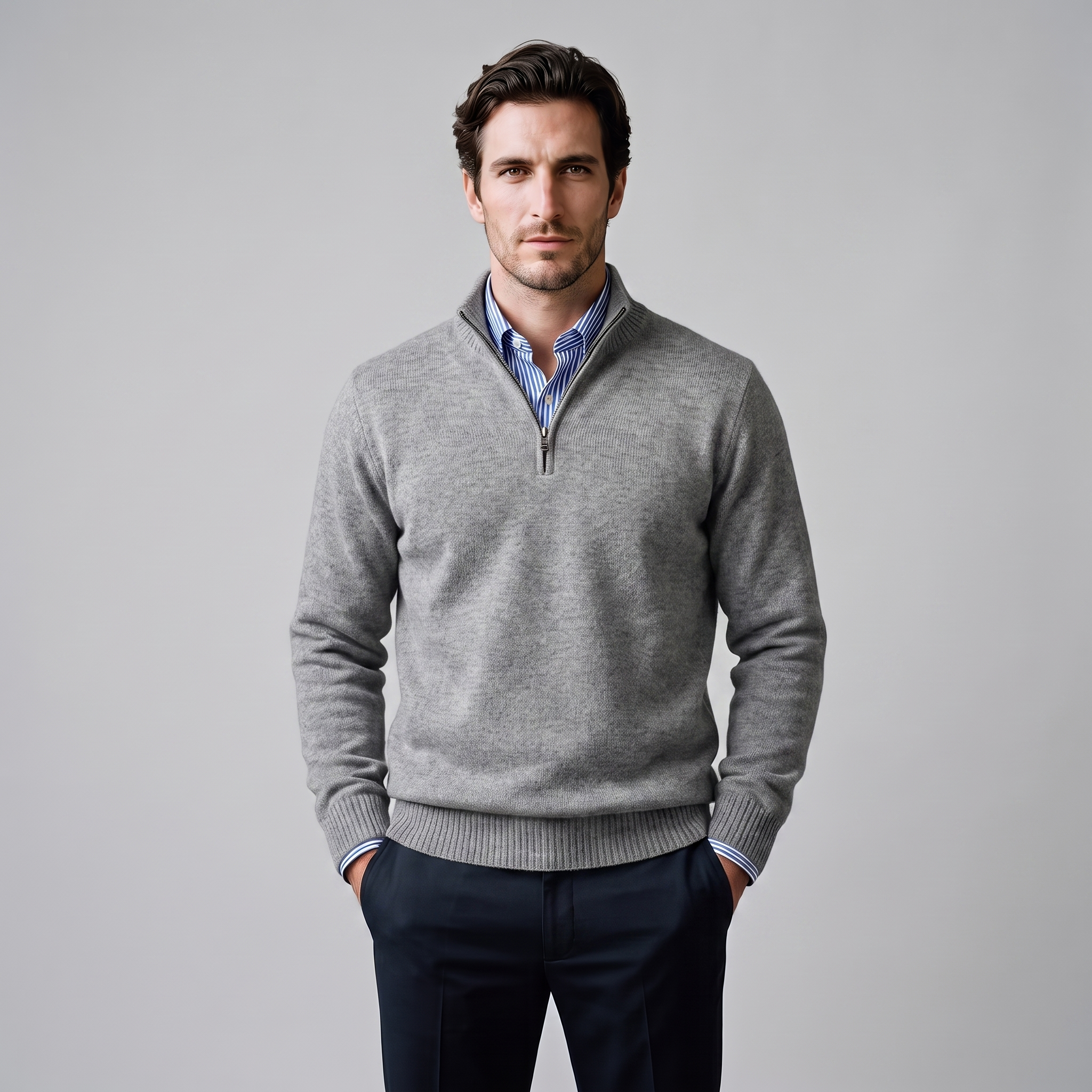 Men's Cotton Half-Zip Sweater