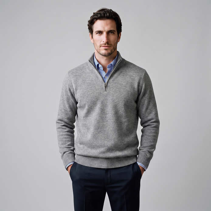Men's Cotton Half-Zip Sweater