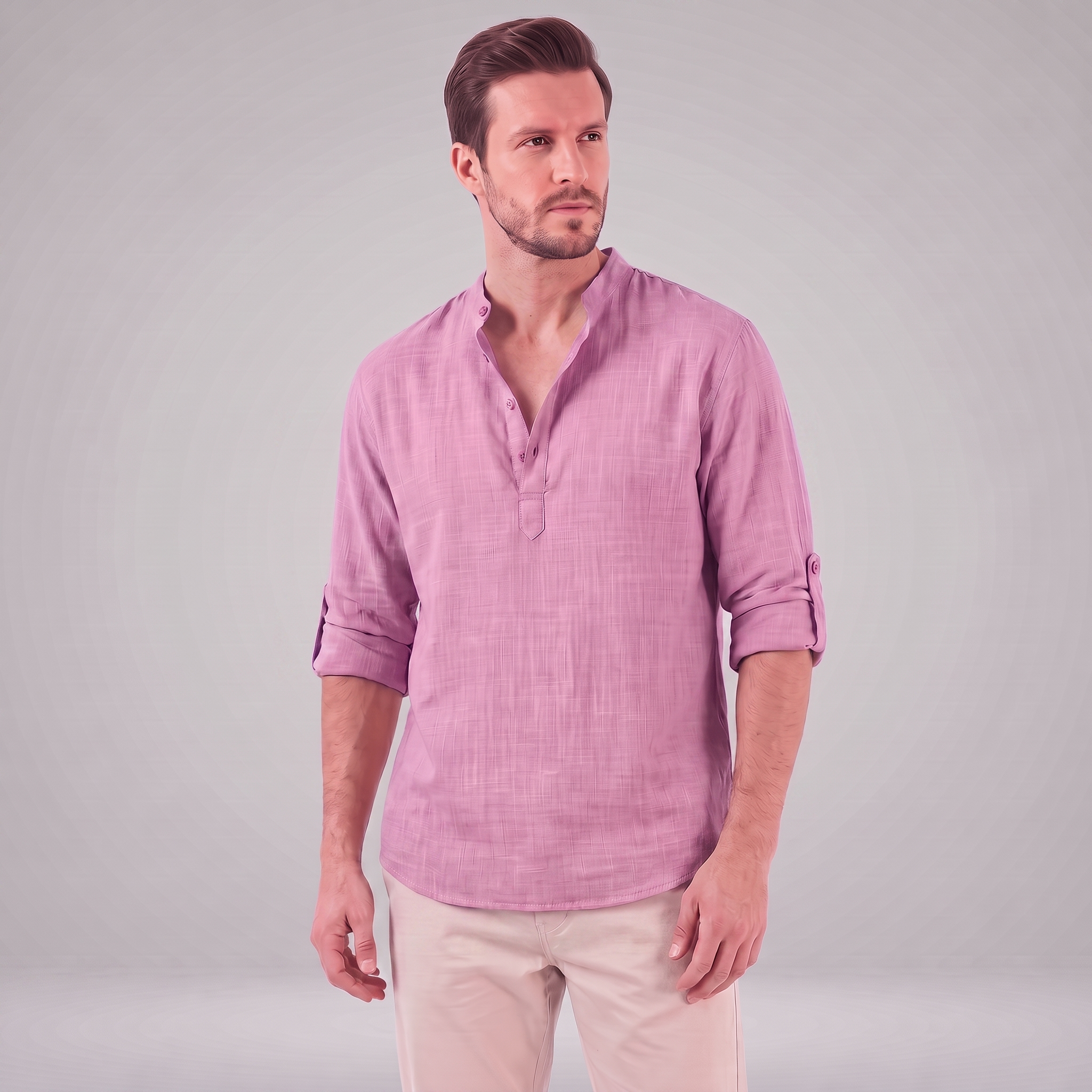 Men's Cotton Popover Henley Shirt