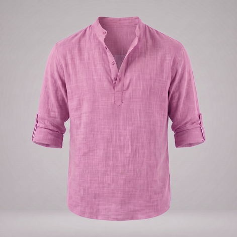 Men's Cotton Popover Henley Shirt