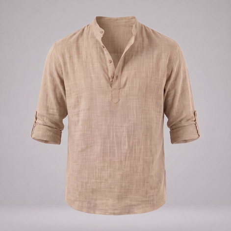 Men's Cotton Popover Henley Shirt
