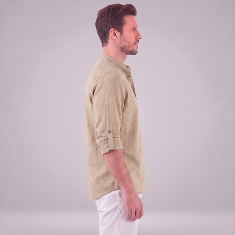 Men's Cotton Popover Henley Shirt