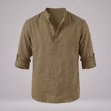 Men's Cotton Popover Henley Shirt