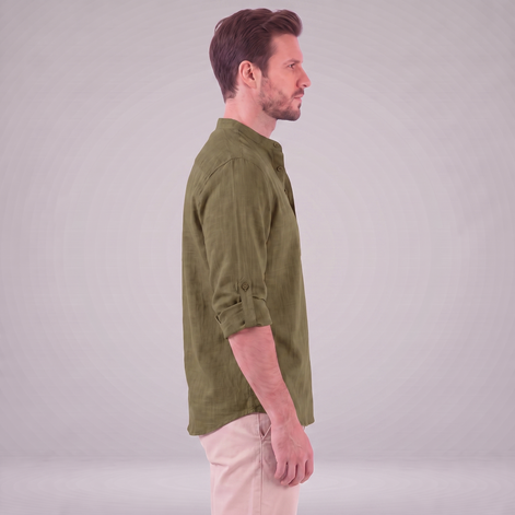 Men's Cotton Popover Henley Shirt