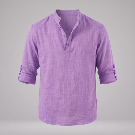 Men's Cotton Popover Henley Shirt