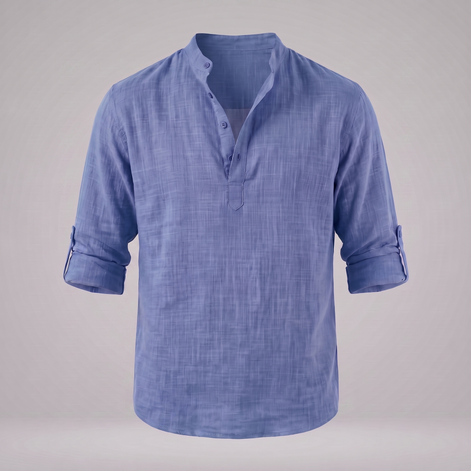 Men's Cotton Popover Henley Shirt