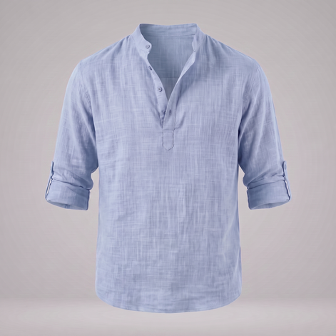 Men's Cotton Popover Henley Shirt