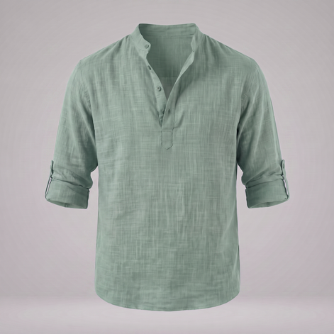 Men's Cotton Popover Henley Shirt