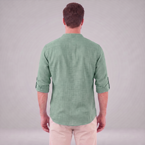Men's Cotton Popover Henley Shirt