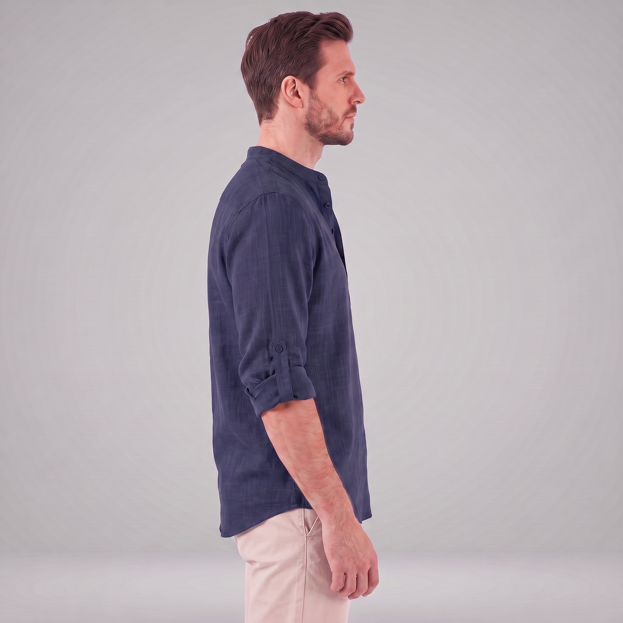 Men's Cotton Popover Henley Shirt
