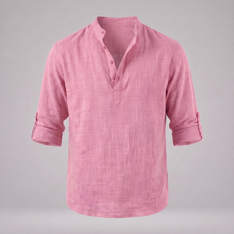 Men's Cotton Popover Henley Shirt