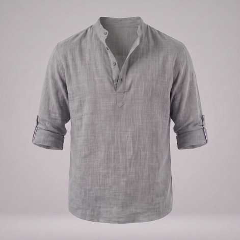 Men's Cotton Popover Henley Shirt
