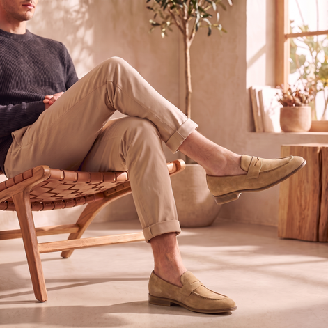 Men's Cowhide Suede Penny Loafers
