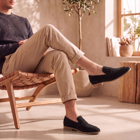 Men's Cowhide Suede Penny Loafers