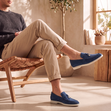 Men's Cowhide Suede Tassel Loafers