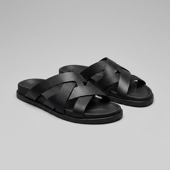 Men's Cross-Strap Slide Sandals