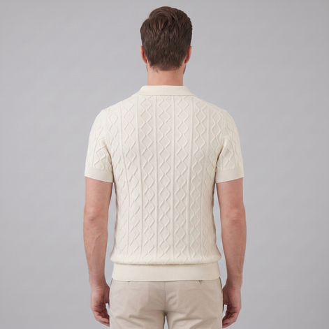 Men's Diamond Cable Knit Polo