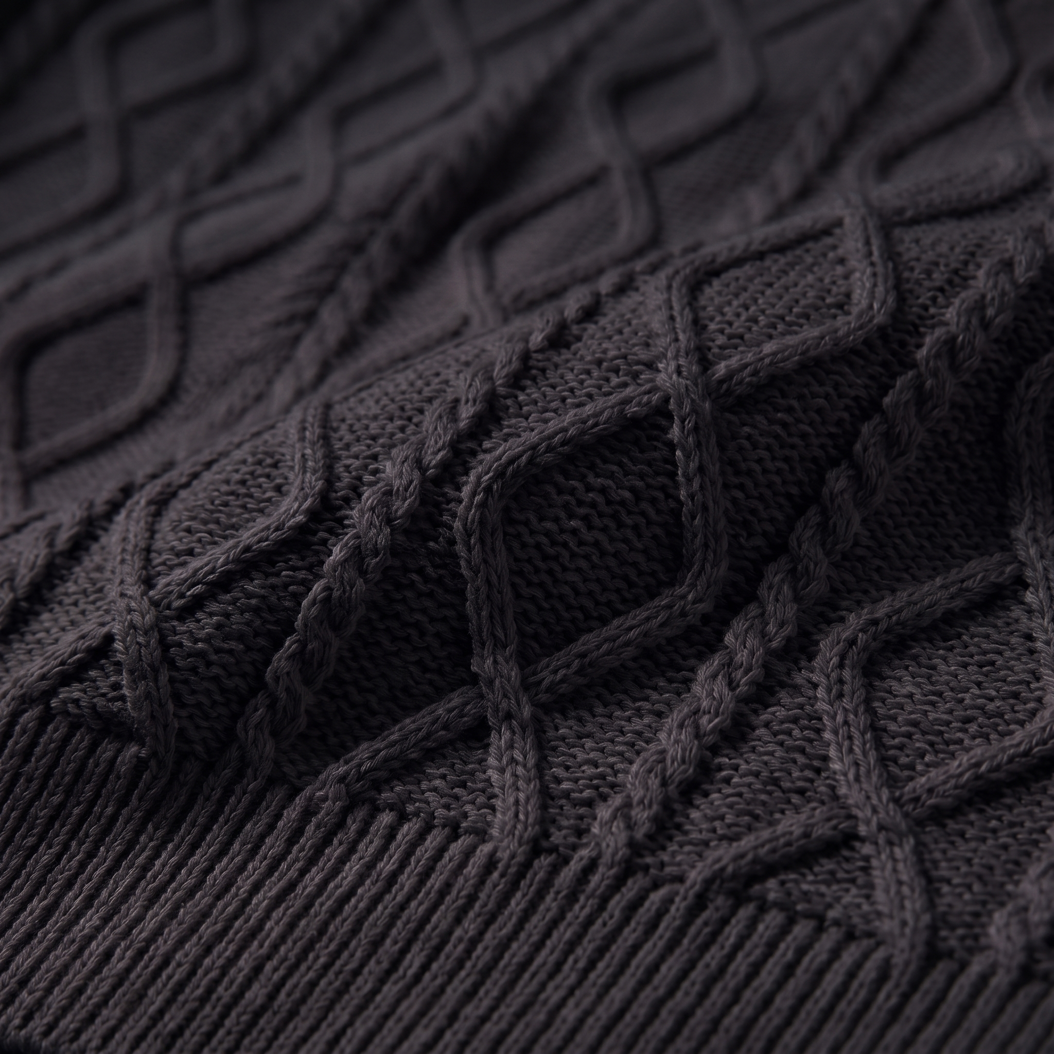 Men's Diamond Cable Knit Polo Shirt