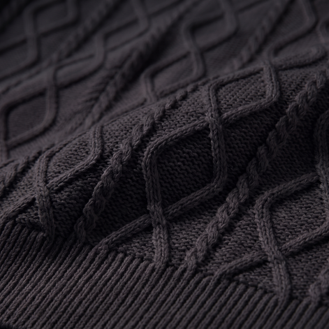 Men's Diamond Cable Knit Polo Shirt