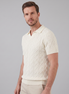 Men's Diamond Cable Knit Polo