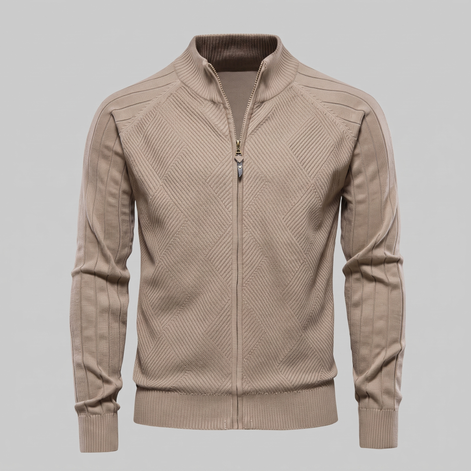 Men's Diamond Knit Full-Zip Cardigan