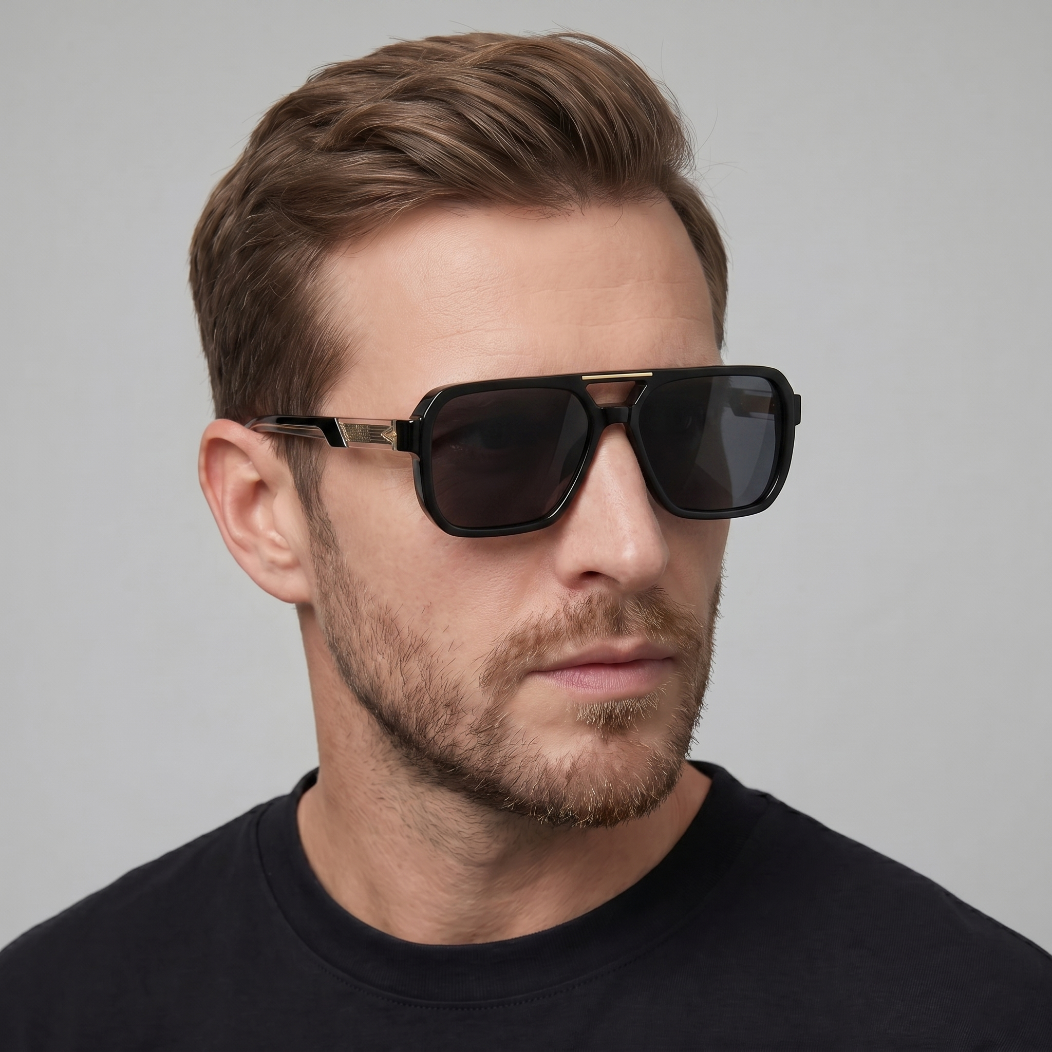 Men's Double-Bridge Aviator Sunglasses