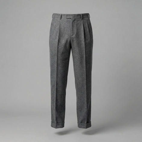 Men's Elegant Pleated Trousers with Side Adjuster